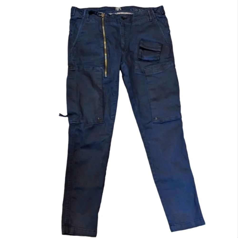 NWOT...PRPS Navy Side Zipper Skinny Pants...Size 33 - Picture 1 of 9